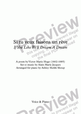 page one of Si tu veux faisons un rêve (A. Jacques / Victor Hugo) -bilingual