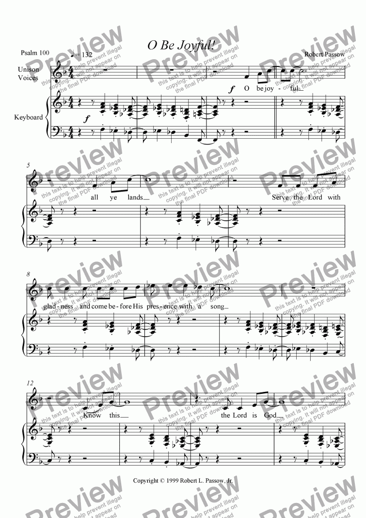 O Be Joyful - Download Sheet Music PDF file