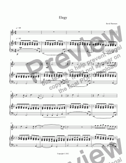 page one of Elegy for flute and piano