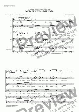 page one of GRACE - No.103 of 252 GARTON GRACES Mainly for  Female Voices but sometimes Mixed. 'FOOD, HEALTH AND FRIENDS' for SSAA a cappella