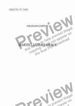 page one of GRACE - No.133 of 252 GARTON GRACES Mainly for  Female Voices but sometimes Mixed. 'MARTIN LUTHER’S GRACE' for SATB a cappella