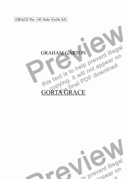 page one of GRACE - No.145 of 252 GARTON GRACES Mainly for  Female Voices but sometimes Mixed. 'GORTA GRACE' for Solo Violin and SA a cappella