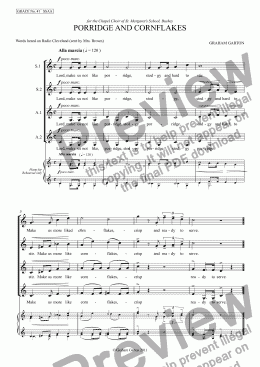 page one of GRACE - No.41 of 252 GARTON GRACES Mainly for  Female Voices but sometimes Mixed. 'PORRIDGE AND CORNFLAKES' for SSAA a cappella