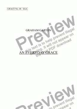 page one of GRACE - No.48 of 252 GARTON GRACES Mainly for  Female Voices but sometimes Mixed. AN EVERYDAY GRACE’ for SSAA a cappella