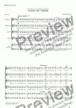 page one of GRACE - No.59a of 252 GARTON GRACES Mainly for  Female Voices but sometimes Mixed. ’THANK YOU, FATHER’ for TTBB a cappella