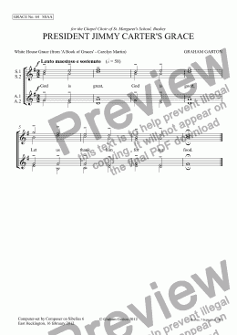 page one of GRACE - No.64 of 252 GARTON GRACES Mainly for  Female Voices but sometimes Mixed. 'PRESIDENT JIMMY CARTER’S GRACE' for SSAA a cappella