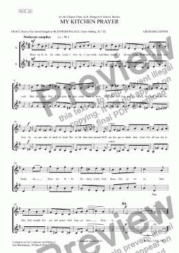 page one of GRACE - No.82 of 252 GARTON GRACES Mainly for  Female Voices but sometimes Mixed. 'MY KITCHEN PRAYER' for SA a cappella