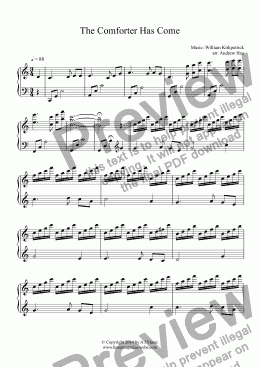 page one of The Comforter Has Come - Solo Piano