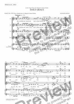 page one of GRACE - No.110 of 252 GARTON GRACES Mainly for  Female Voices but sometimes Mixed. ’DAILY GRACE’ SSAA a cappella