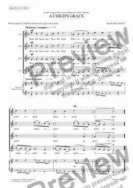 page one of GRACE - No.42 of 252 GARTON GRACES Mainly for  Female Voices but sometimes Mixed ’A CHILD’S GRACE’ SSAA a cappella