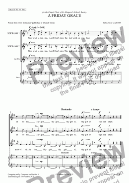 page one of GRACE - No.53 of 252 GARTON GRACES Mainly for  Female Voices but sometimes Mixed. ’A FRIDAY GRACE’ SSA a cappella