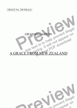 page one of GRACE - No.240 of 252 GARTON GRACES Mainly for  Female Voices but sometimes Mixed. 'A GRACE FROM NEW ZEALAND' SA(orA1)A a cappella