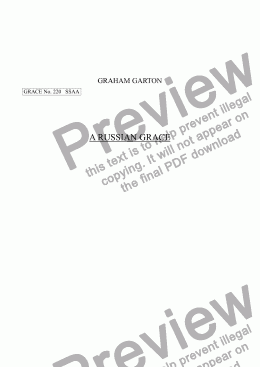 page one of GRACE - No.220 of 252 GARTON GRACES Mainly for  Female Voices but sometimes Mixed. 'A RUSSIAN GRACE' SSAA a cappella