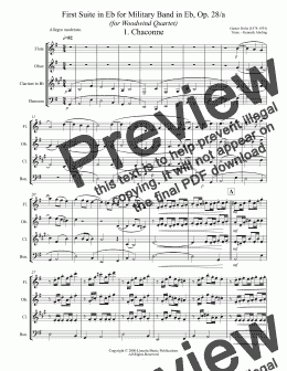 page one of Holst - Suite No. 1 in Eb Movements 1-3 (Woodwind Quartet)