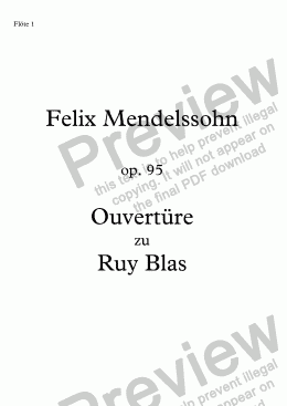 page one of Mendelssohn, Ruy Blas op. 95 – fl1