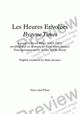 page one of Les Heures Envolées (A. Jacques / Victor Hugo) - bilingual