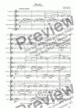 page one of Debussy: "Reverie" (clarinet quintet)