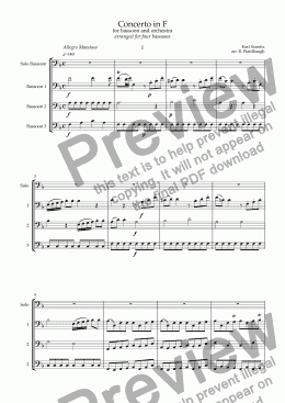 page one of Concerto in F