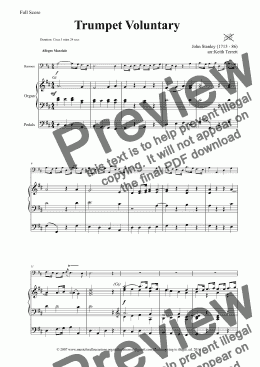 page one of Stanley Trumpet Voluntary for Bassoon & Organ + Pedals