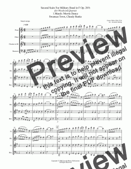 page one of Holst - Suite No. 2 in F Movements 1-4 (Woodwind Quartet)