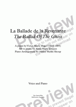 page one of La ballade de la revenante (A. Jacques / Victor Hugo) - bilingual