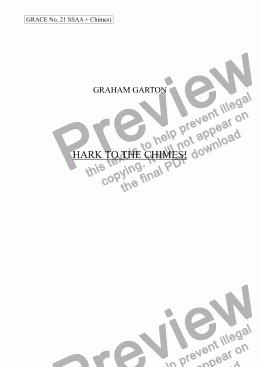 page one of GRACE - No.21 of 252 GARTON GRACES Mainly for  Female Voices but sometimes Mixed. 'HARK TO THE CHIMES!' for SSAA+Chimes ad lib.