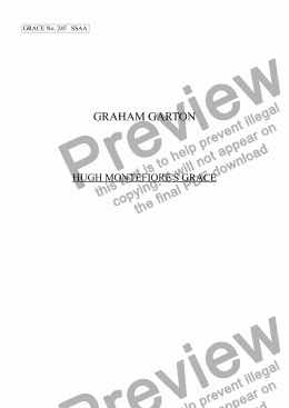 page one of GRACE - No.245 of 252 GARTON GRACES Mainly for  Female Voices but sometimes Mixed. 'HUGH MONTEFIORE’S GRACE' for SSA a cappella