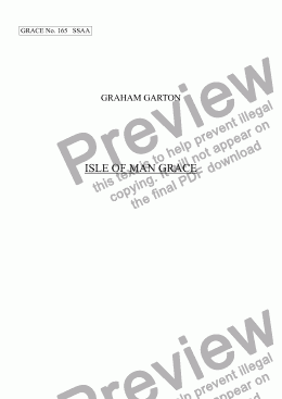 page one of GRACE - No.165 of 252 GARTON GRACES Mainly for  Female Voices but sometimes Mixed. ' ISLE OF MAN GRACE' for SSAA a cappella