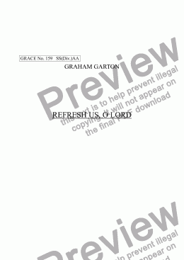 page one of GRACE - No.159 of 252 GARTON GRACES Mainly for  Female Voices but sometimes Mixed.'REFRESH US, O LORD' for SS(Div.)AA a cappella