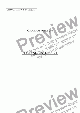 page one of GRACE - No.160 of 252 GARTON GRACES Mainly for  Female Voices but sometimes Mixed. 'REFRESHMENT & CONSOLATION' for S(Div.)A(Div.) a cappella 