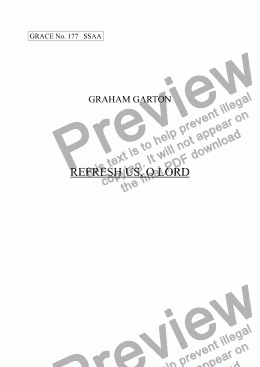 page one of GRACE - No.177 of 252 GARTON GRACES Mainly for  Female Voices but sometimes Mixed. 'RICHARD WALKER’S GRACE' for SSAA a cappella