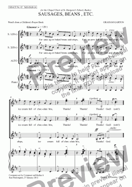 page one of GRACE - No.8a of 252 GARTON GRACES Mainly for  Female Voices but sometimes Mixed.'SALISBURY GRACE' Light-hearted Grace for S(Div.)A(Div.)