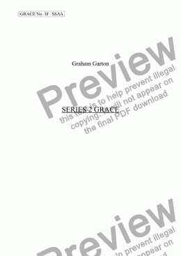 page one of GRACE - No.38 of 252 GARTON GRACES Mainly for  Female Voices but sometimes Mixed. 'SERIES 2 GRACE' for SSAA a cappella