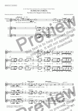 page one of GRACE - No.72 of 252 GARTON GRACES Mainly for  Female Voices but sometimes Mixed. 'SURSUM CORDA' The Motto of St. Margaret’s School, Bushey for Unison Voices+SSAA