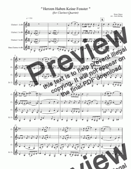 page one of Polka - Herzen Haben Keine Fenster (Clarinet Quartet)