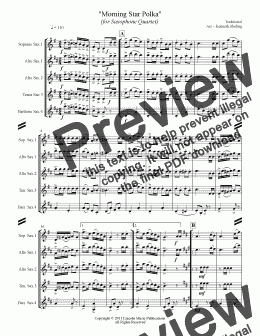 page one of Polka - Morning Star Polka (Saxophone Quartet SATB or AATB)