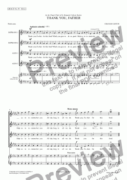 page one of GRACE - No.59 of 252 GARTON GRACES Mainly for  Female Voices but sometimes Mixed. 'THANK YOU, FATHER' for SSAADiv. a cappella