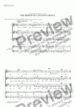 page one of GRACE - No.57 of 252 GARTON GRACES Mainly for  Female Voices but sometimes Mixed. 'THE BISHOP OF CLIFTON’S GRACE' for SAA a cappella