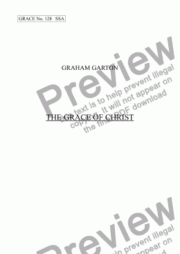 page one of GRACE - No.128 of 252 GARTON GRACES Mainly for  Female Voices but sometimes Mixed. 'THE GRACE OF CHRIST' for SSA a cappella