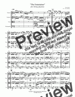 page one of Joplin - The Entertainer (String Quartet)