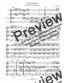 page one of Joplin - The Entertainer (Woodwind Quartet)