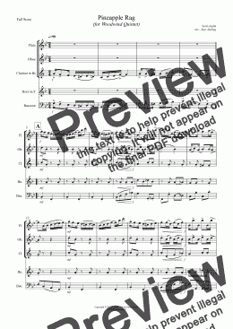 page one of Joplin - Pineapple Rag (Woodwind Quintet)