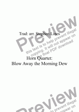 page one of Horn Quartet: Blow Away the Morning Dew