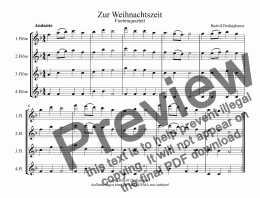 page one of Zur Weihnachtszeit Floetenquartett