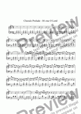 page one of Chorale Prelude - It’s me O Lord