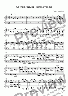 page one of Chorale Prelude - Jesus loves me