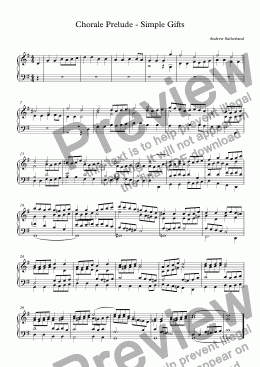 page one of Chorale Prelude - Simple Gifts