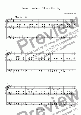 page one of Chorale Prelude - This is the Day