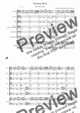 page one of Morning Mood (from Peer Gynt) for String Orchestra