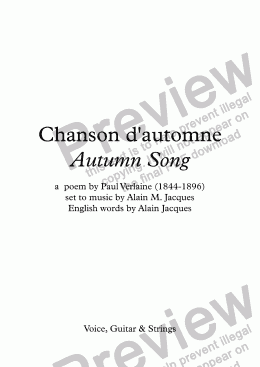 page one of Chanson d’automne (A. Jacques / Verlaine) - bilingual